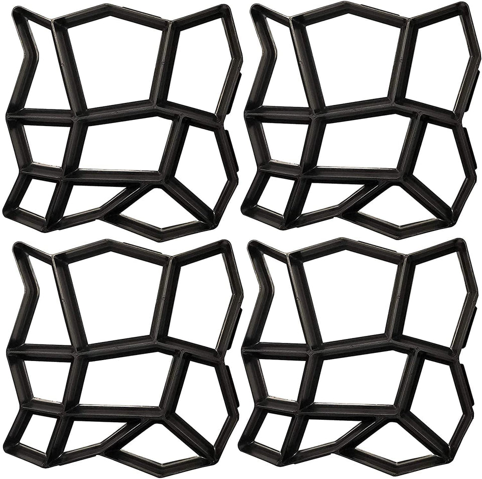 VanSmaGo Walk Path Maker four-pack stones laid in a grid for an easy garden path