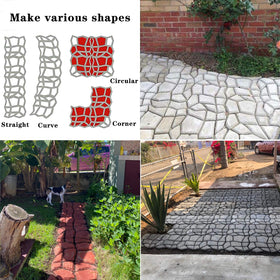 VanSmaGo Path Maker stone-mold collection creating decorative stepping stones for patios