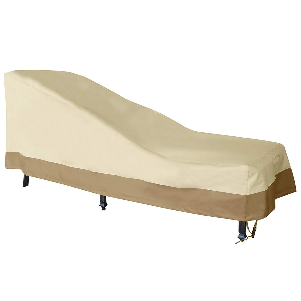 Vanteriam patio chaise-lounger cover provides full-coverage protection for outdoor furniture.