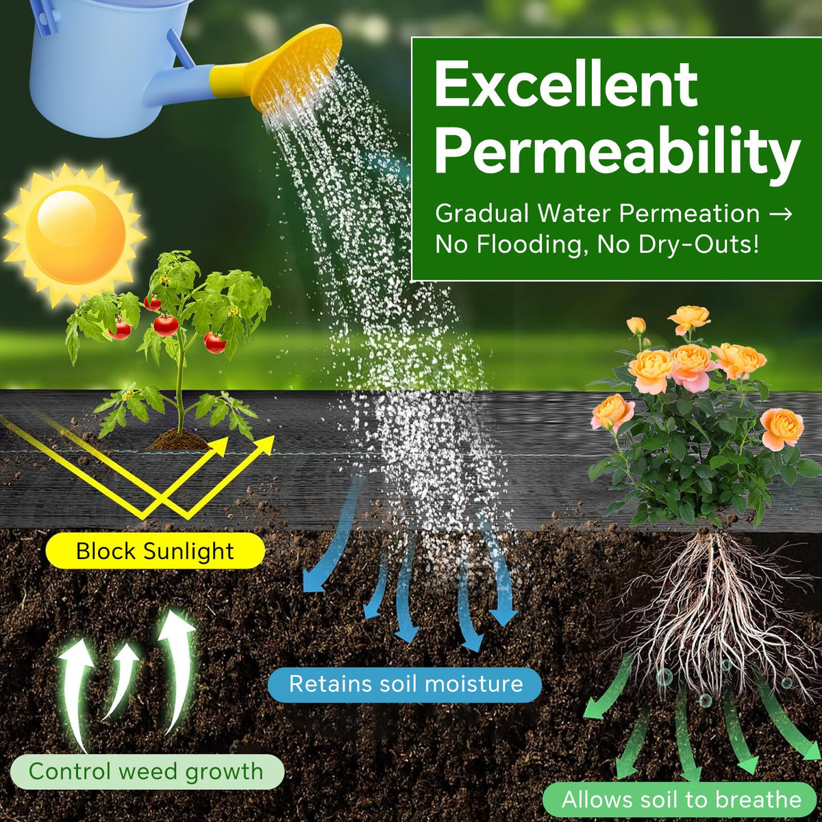 Vanver easy installation beside pathways, mulch beds, and around trees.