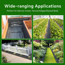 Vanver weed barrier installation with pins; straightforward placement reduces weeding effort.