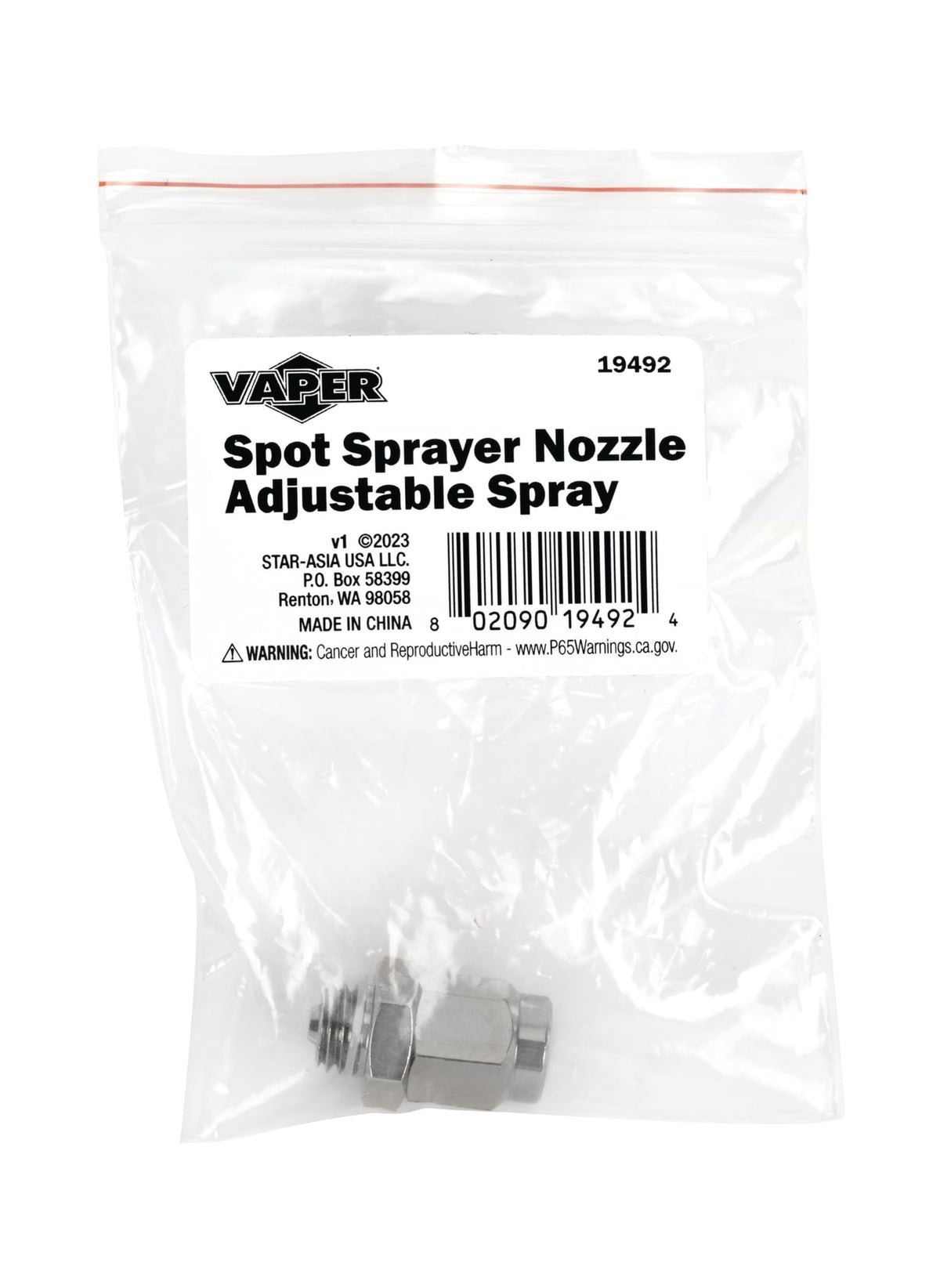 Vaper 19492 safety note: avoid materials harmful to plastics.