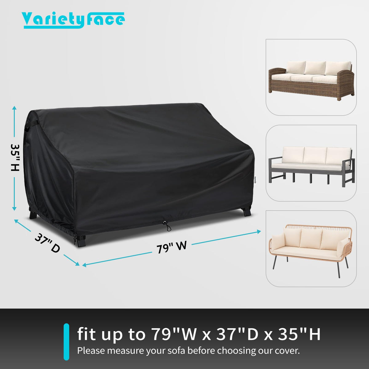 VARIETYFACE coated PU layer protects from rain sun and fading