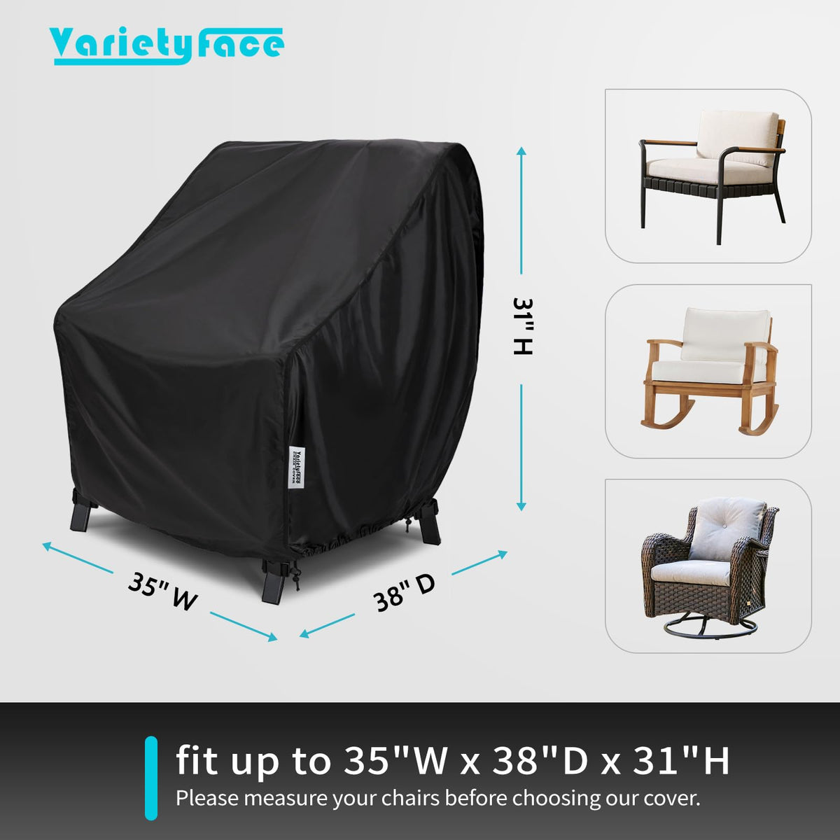 VARIETYFACE UV-protected cover shields outdoor furniture from sun fade