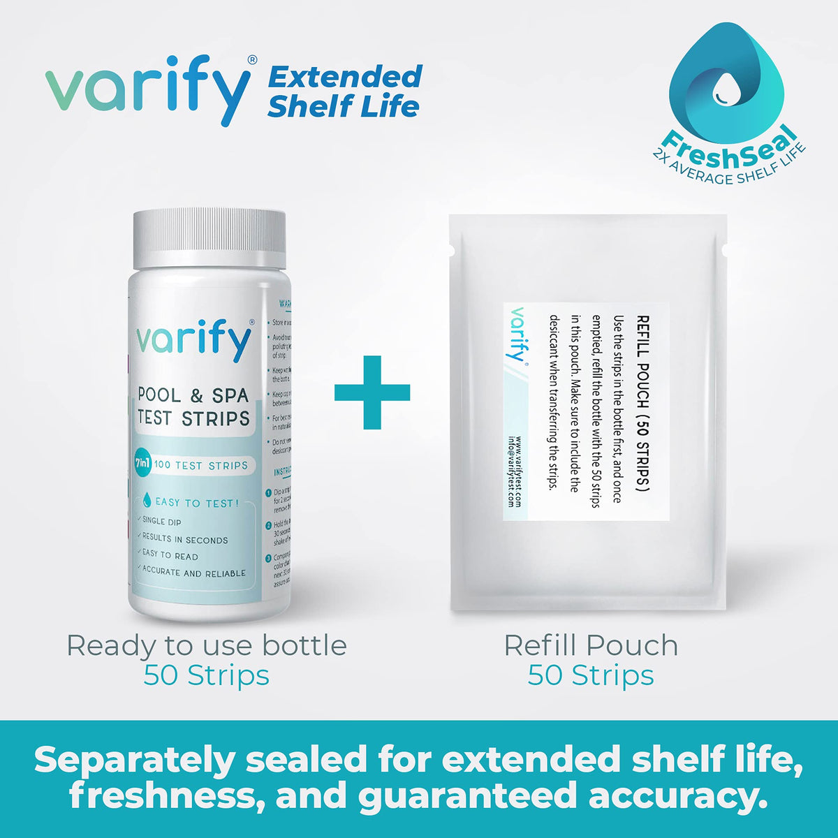 VARIFY dipping a strip into pool water for rapid results