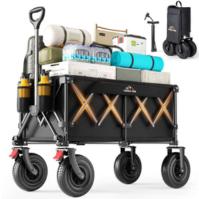 VARRONOBE Beach Wagon with inflatable wheels ideal for sand transport.