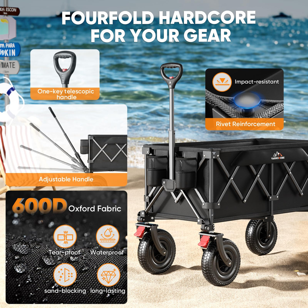 VARRONOBE rust-resistant coating extends life in outdoor environments.