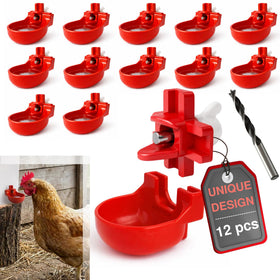 VARYOK heavy-duty nipple waterer with cups for side-mount coop hydration