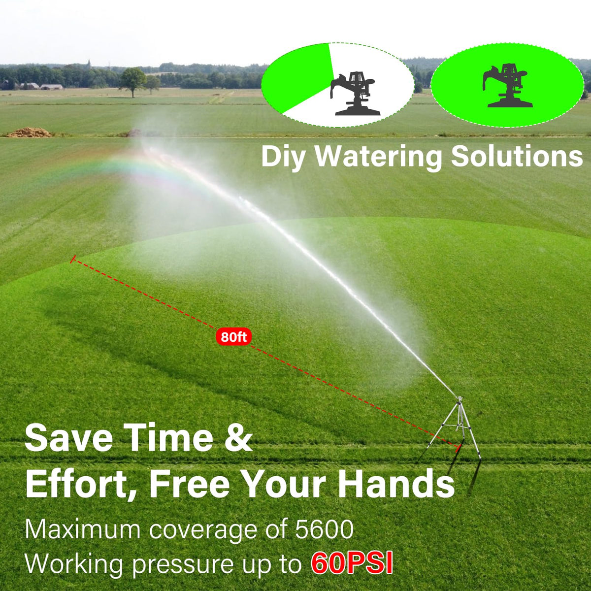 VASALAID extendable legs reach 36 inches for flexible yard layouts.