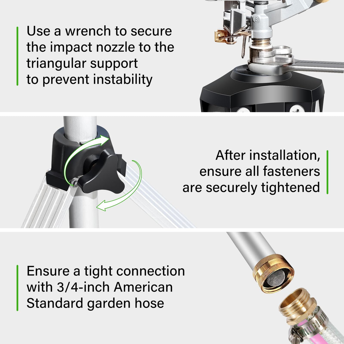 VASALAID anti-skid bottom keeps the sprinkler stable.