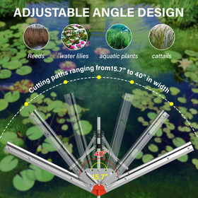 VASALAID Lake Weed Cutter Pro stainless steel handle for durable, rust-resistant use
