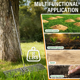 VASALAID lawn leveling rake rubber grip for comfortable handling