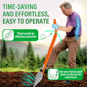 VASALAID broadfork features five sharp tines for efficient soil opening.