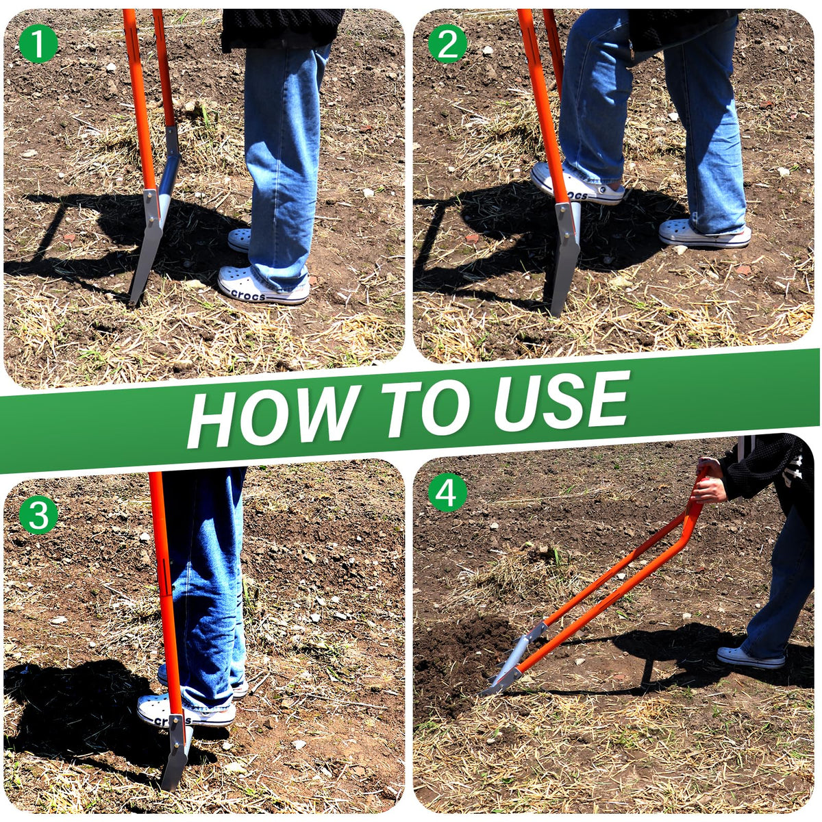 VASALAID broadfork with removable center pole aids compact storage.