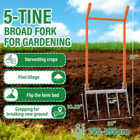 VASALAID broadfork steel construction promises durability for tough soil tasks.