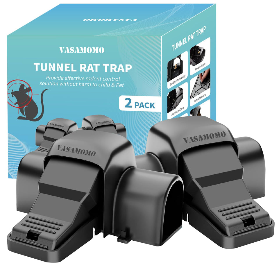 VASAMOMO large rat trap pack 2, tunnel design for efficient capture.