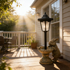 Vasesun bunny statue lights up evenings for extended outdoor enjoyment.