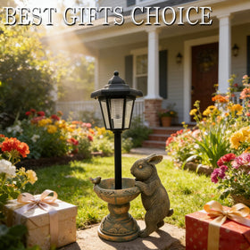 Vasesun outdoor bunny figurine provides cozy glow for patios.