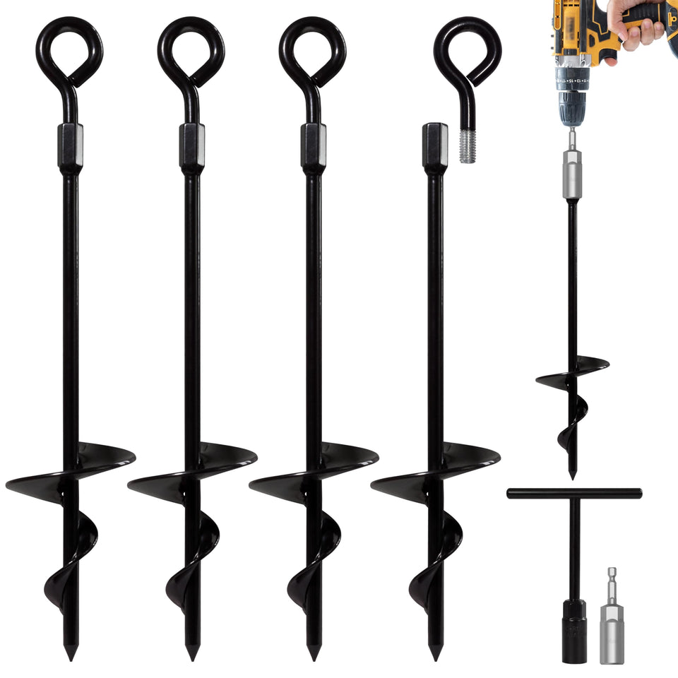 VASGOR 15-inch ground anchors four-pack stabilizing tents and sheds