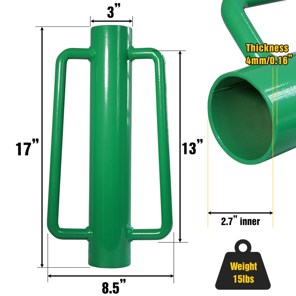 VASGOR post driver with anti-rust coating for durability outdoors.