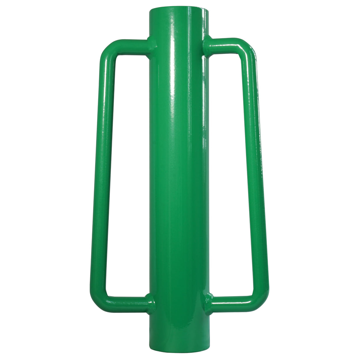 VASGOR fence post driver in use with controlled impact for efficient installation.