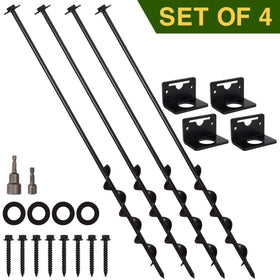 VASGOR ground anchor screw with brackets enables sturdy earth stabilization.