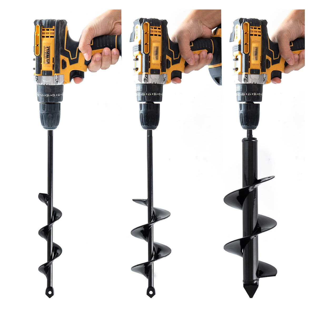 VASGOR Set 3 6x12 auger for bulbs: effortless planting in garden.