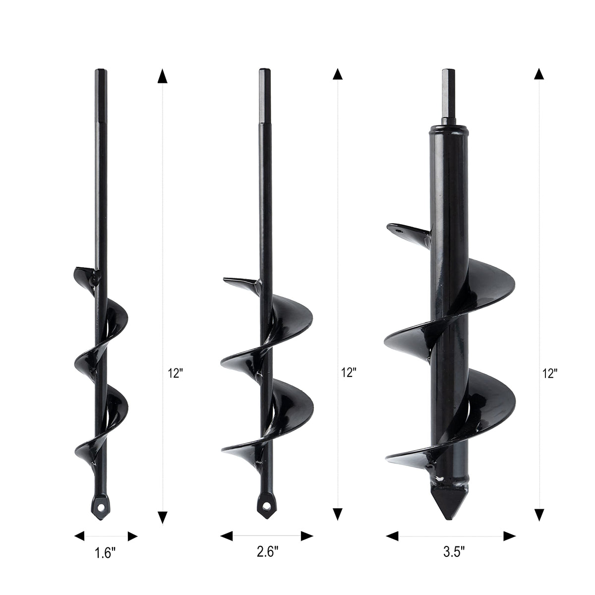 VASGOR Set 3 6x12 auger planter: quick, clean planting in beds.