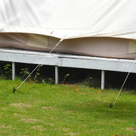 Swing set secured with VASGOR anchors in windy conditions.