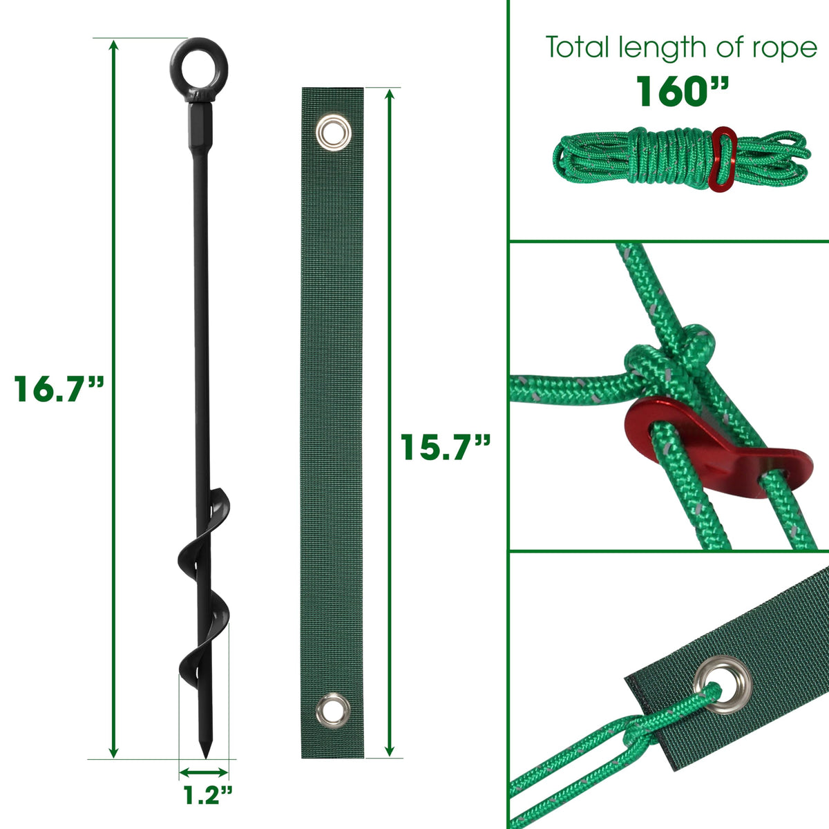 VASGOR tree stake kit—three stakes with straps for easy support.