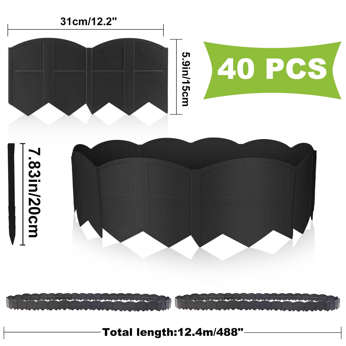 Vashly 40 stakes included anchor borders for lasting garden edges.