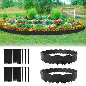 Vashly 40ft landscape edging in black creates clean lawn borders.