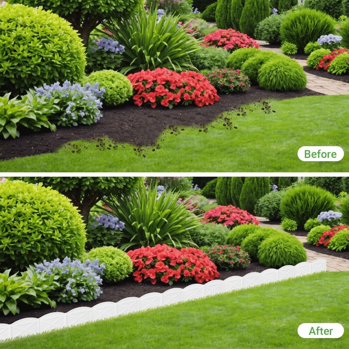 Vashly weather-ready edging resists heat and deformation for long-lasting garden edges.