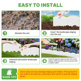 Vashly DIY edging shows easy, no-dig installation with a rubber hammer.