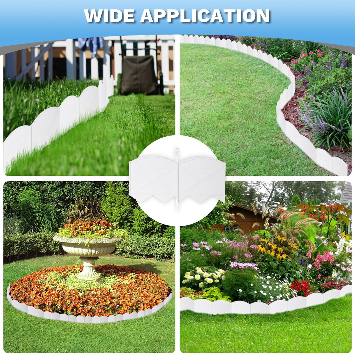 Interlocking edging system creates a seamless garden border for smooth edges.