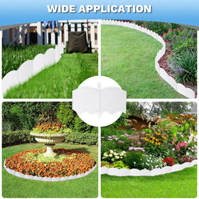Interlocking edging system creates a seamless garden border for smooth edges.