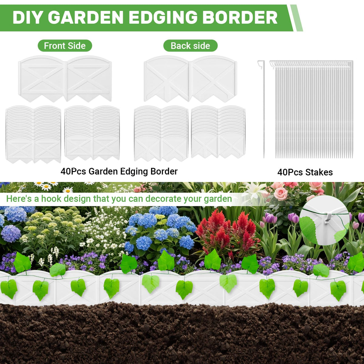Vashly white border enhances curb appeal around planters and walkways.