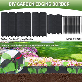 Vashly included stakes secure the border for stability