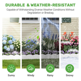 Vashly white edging highlights garden beds with a clean, crisp line.