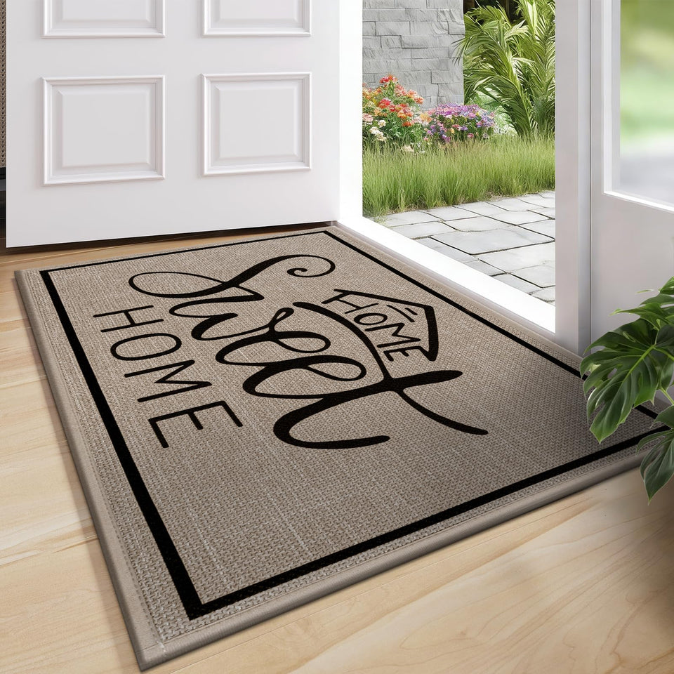 Vaukki indoor door mat 17x30 traps dirt and fits standard entryways