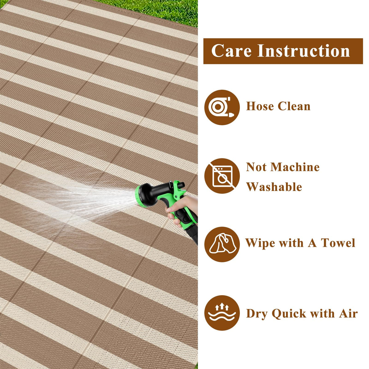 Vaukki easy-clean waterproof rug ready for quick detailing