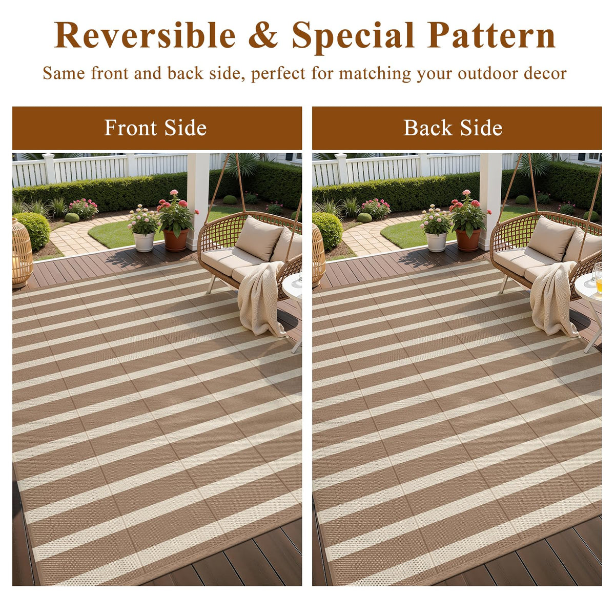 Vaukki versatile patio camping mat for decks and beaches