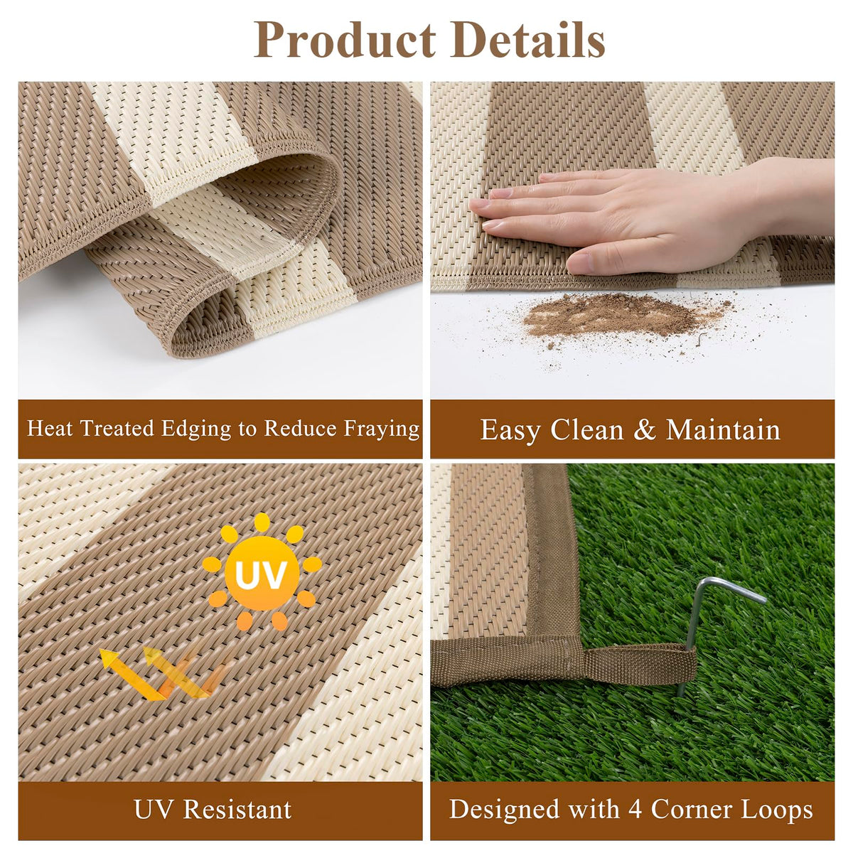 Vaukki outdoor rug with portable bag for easy transport