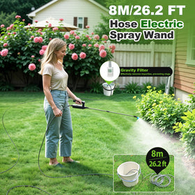 VAXMAY 26.2-foot hose extended for wide-area coverage in gardens.