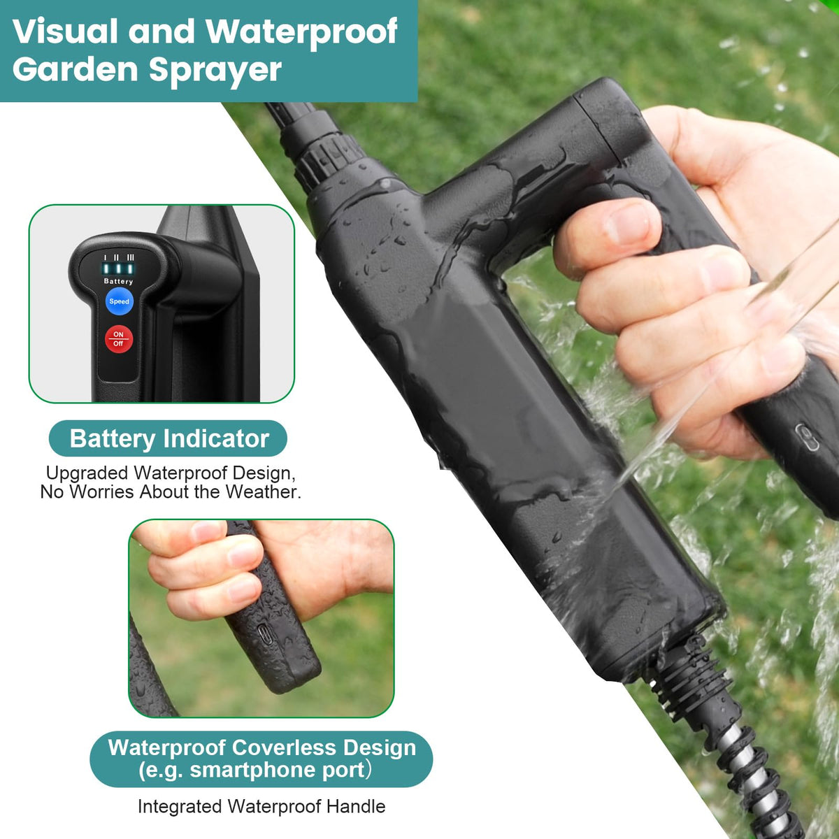 VAXMAY 4-mist-nozzle options for fine mist or targeted spray.