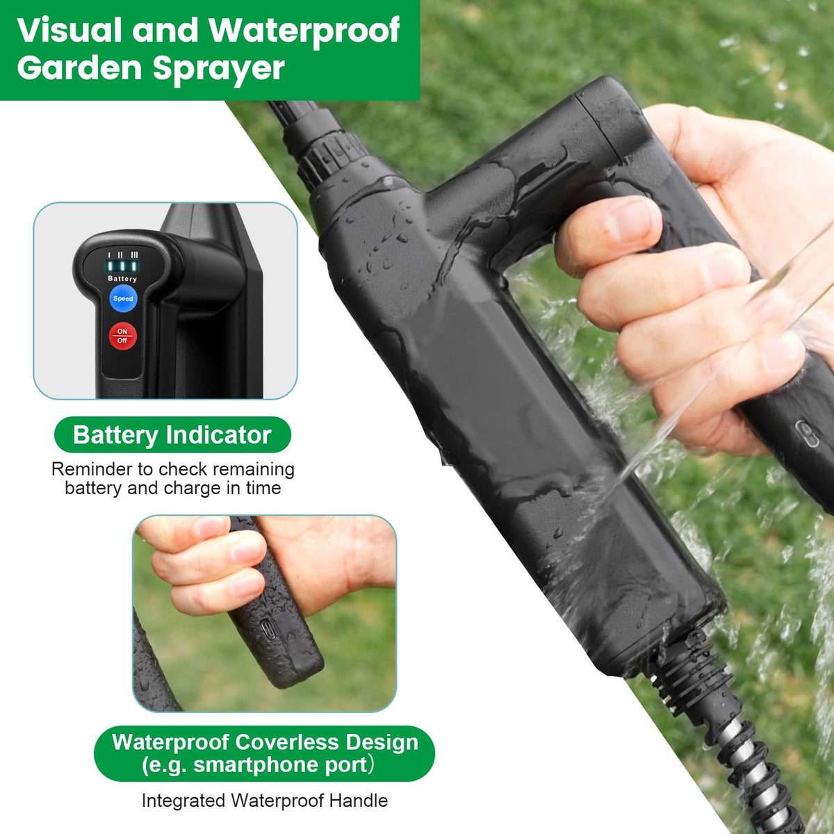 VAXMAY sprayer features battery indicator for power management during spraying