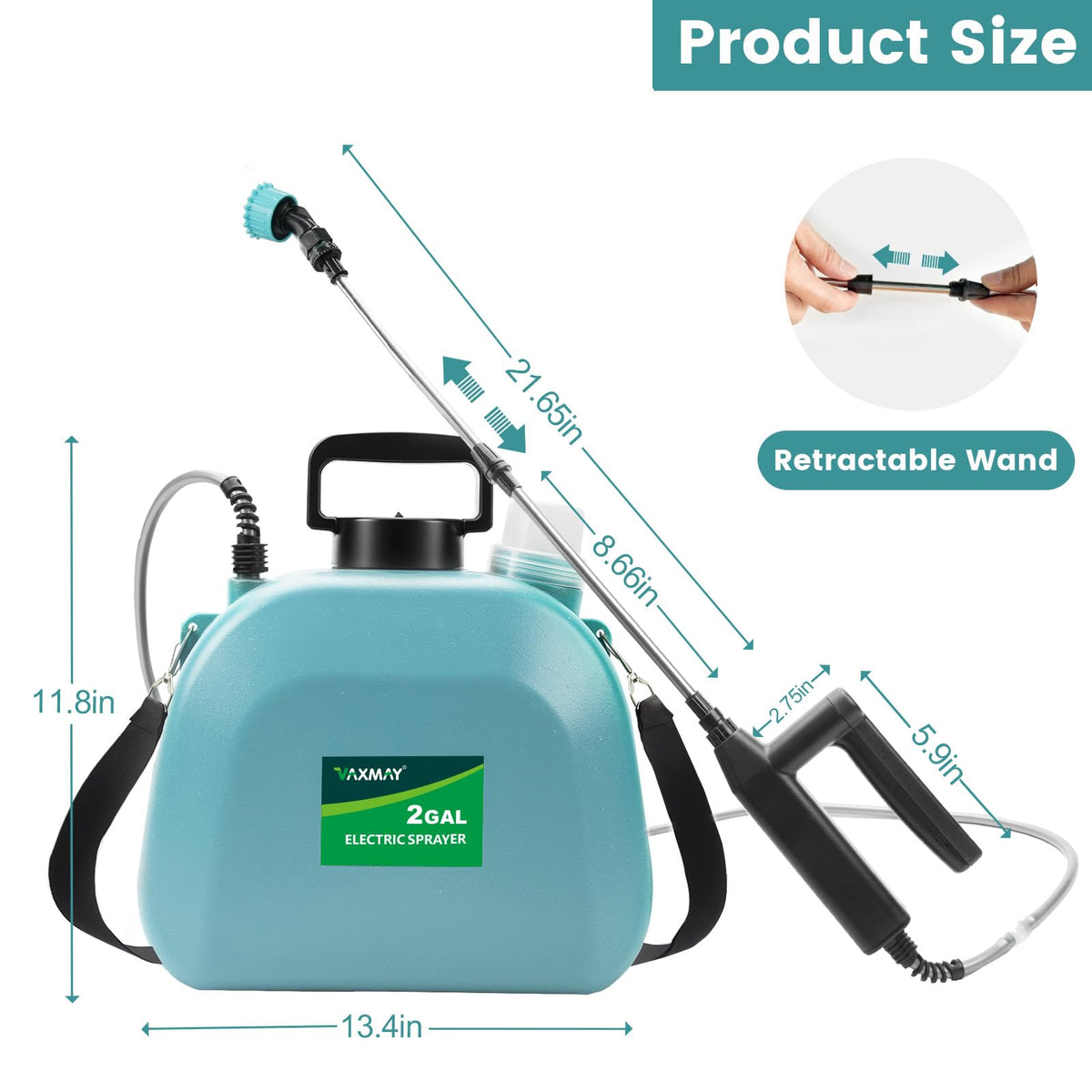 VAXMAY sprayer durable construction for outdoor use.