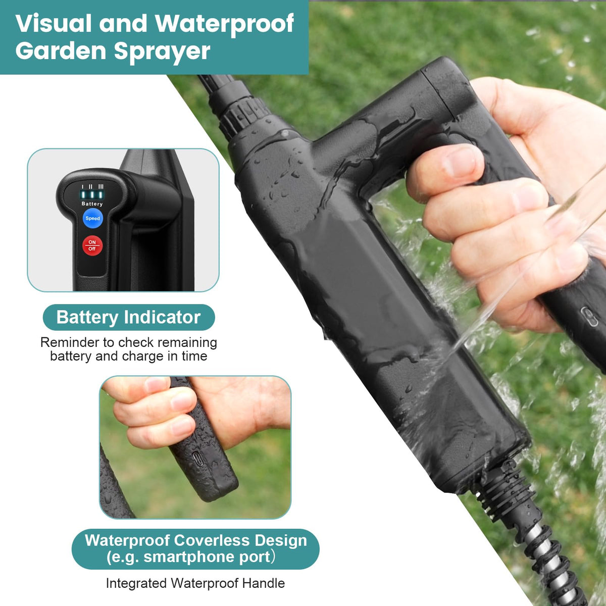 VAXMAY sprayer four nozzles for versatile spray patterns.