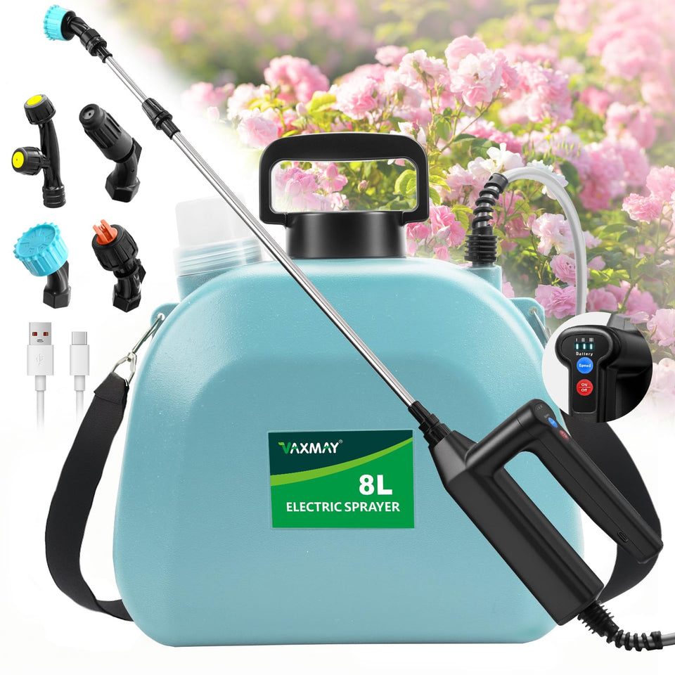 VAXMAY sprayer handle with indicator for quick battery level checks.
