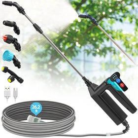 VAXMAY battery-powered sprayer wand with 32-inch telescopic reach for tough-to-reach areas.